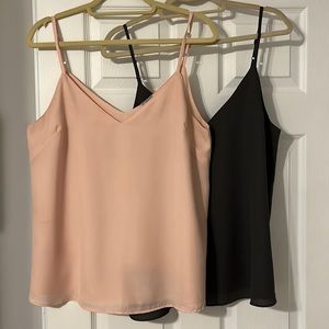 Two pack. ASOS camisoles. Gray and pink